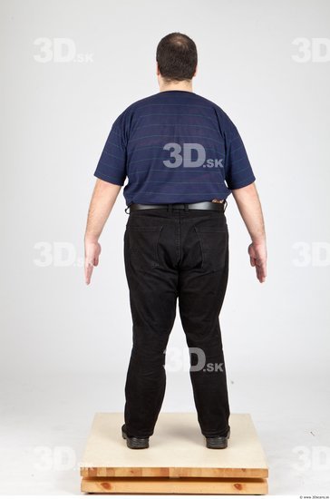 Whole Body Man White Casual Overweight Studio photo references