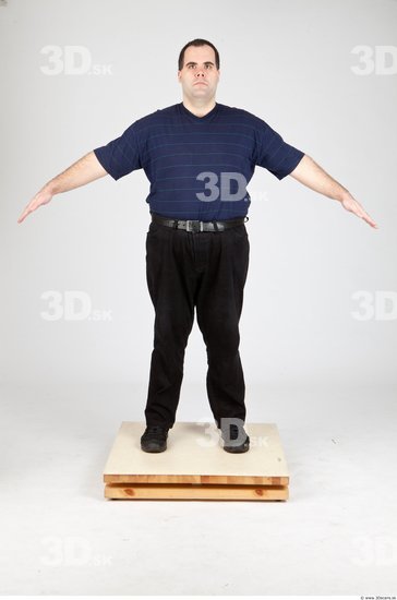 Whole Body Man White Casual Overweight Studio photo references