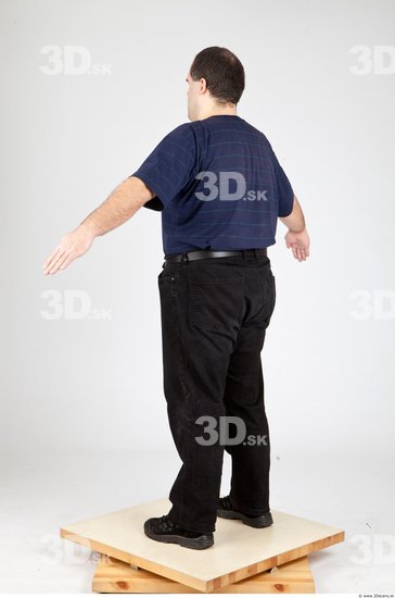 Whole Body Man White Casual Overweight Studio photo references