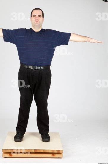 Whole Body Man White Casual Overweight Studio photo references