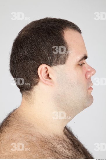 Head Man White Overweight Male Studio Poses