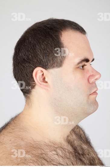 Head Man White Overweight Male Studio Poses