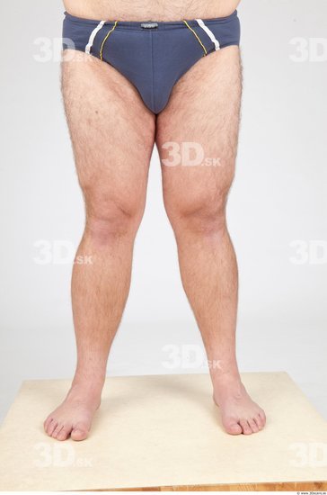 Whole Body Man White Underwear Overweight Studio photo references