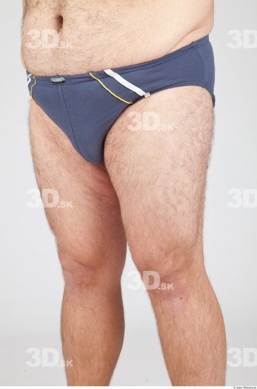 Whole Body Man White Underwear Overweight Studio photo references