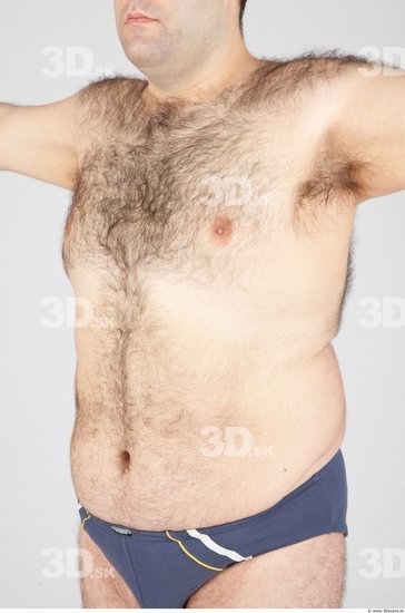 Whole Body Man White Underwear Overweight Studio photo references