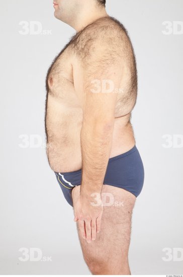 Whole Body Man White Underwear Overweight Studio photo references