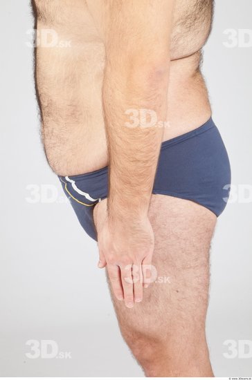 Whole Body Man White Underwear Overweight Studio photo references