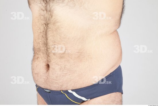 Whole Body Man White Underwear Overweight Studio photo references