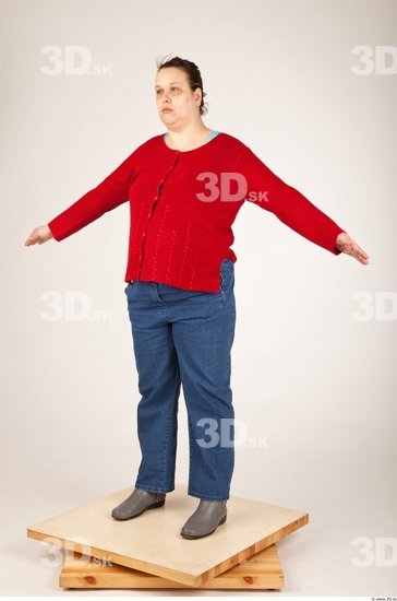 Whole Body Woman Animation references Casual Overweight Studio photo references