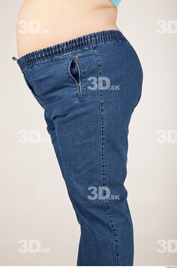 Thigh Woman Casual Jeans Overweight Studio photo references