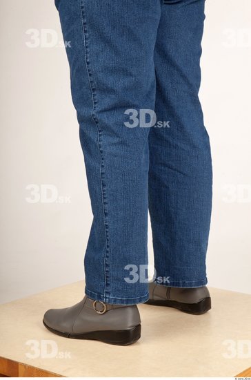 Calf Woman Casual Jeans Overweight Studio photo references