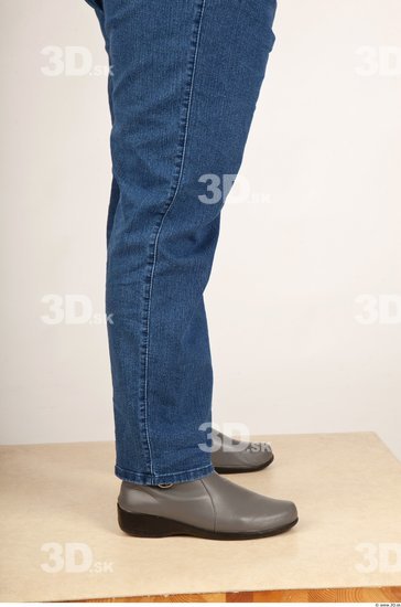 Calf Woman Casual Jeans Overweight Studio photo references