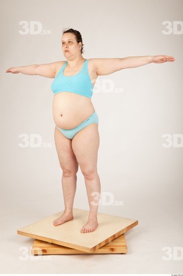 Whole Body Woman T poses Underwear Overweight Studio photo references