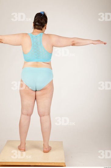 Whole Body Woman T poses Underwear Overweight Studio photo references