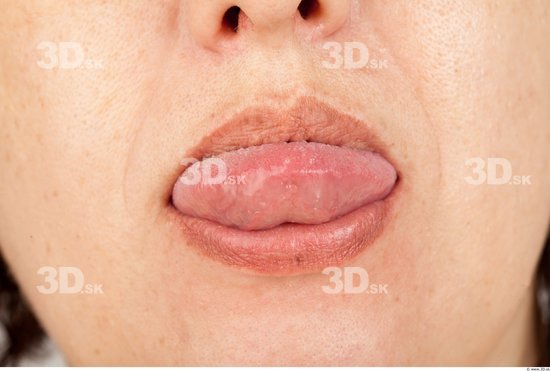 Tongue Woman Overweight Studio photo references