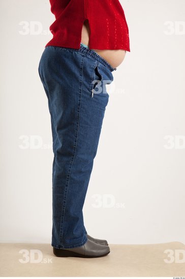 Leg Woman Animation references White Casual Jeans Overweight