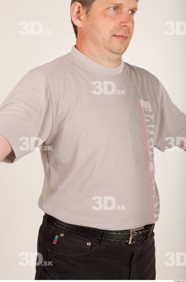 Upper Body Man Casual Shirt T shirt Average Studio photo references