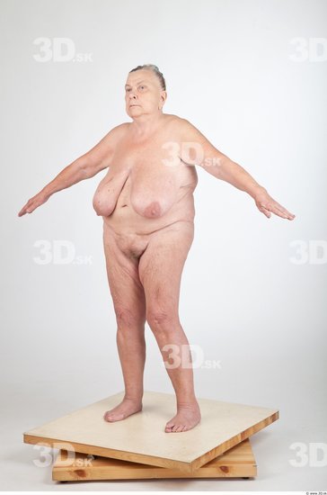 Whole Body Animation references Nude Overweight Wrinkles Studio photo references