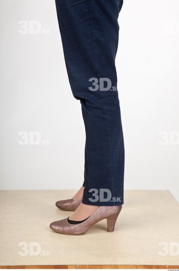 Calf Woman Formal Trousers Slim Studio photo references