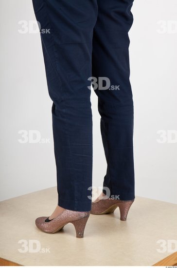 Calf Woman Formal Trousers Slim Studio photo references