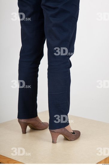 Calf Woman Formal Trousers Slim Studio photo references