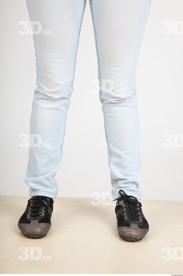 Calf Woman Casual Jeans Slim Studio photo references