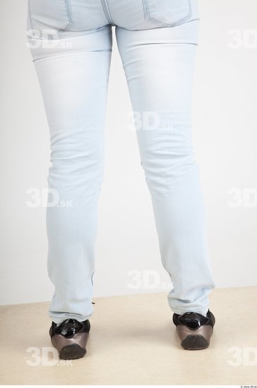 Calf Woman Casual Jeans Slim Studio photo references