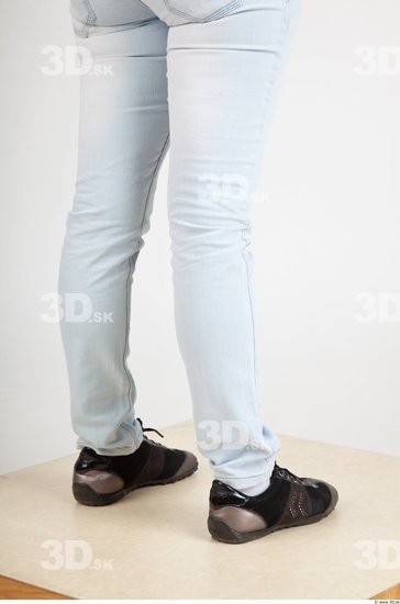 Calf Woman Casual Jeans Slim Studio photo references