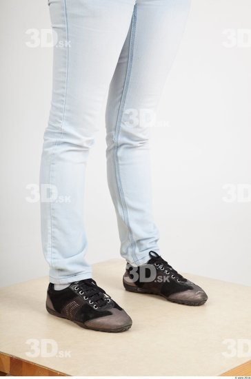 Calf Woman Casual Jeans Slim Studio photo references