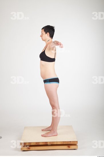 Whole Body Woman T poses Underwear Slim Studio photo references