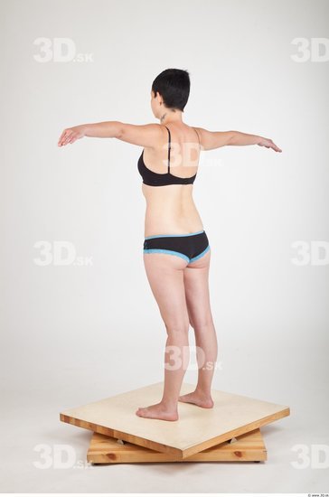 Whole Body Woman T poses Underwear Slim Studio photo references