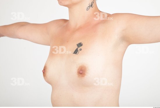 Woman Tattoo Nude Slim Studio photo references