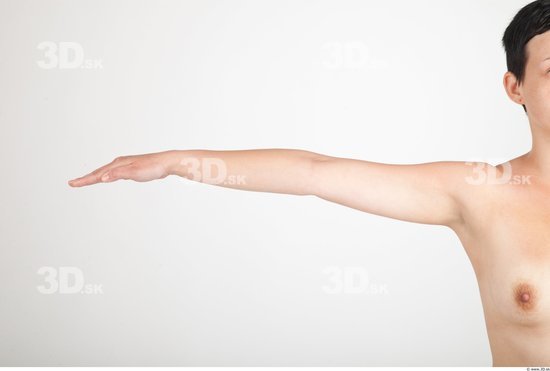 Arm Woman Nude Slim Studio photo references