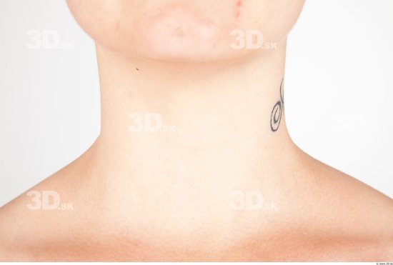 Neck Woman Tattoo Nude Slim Studio photo references