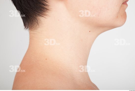 Neck Woman Nude Slim Studio photo references