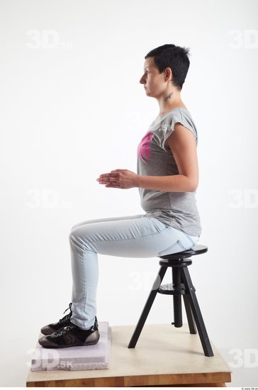 Whole Body Woman Artistic poses White Casual Slim