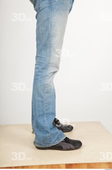 Calf Man Casual Jeans Athletic Studio photo references