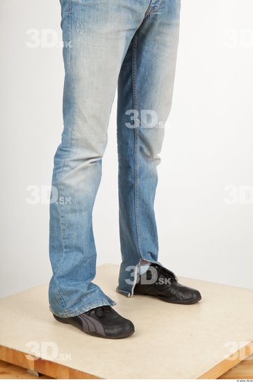 Calf Man Casual Jeans Athletic Studio photo references