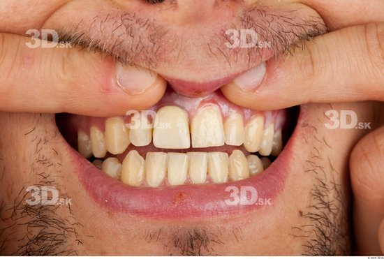 Teeth Man Athletic Bearded Studio photo references