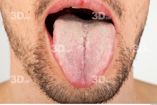 Tongue Man Athletic Bearded Studio photo references