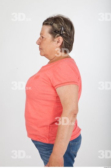 Arm Woman Casual Shirt T shirt Average Wrinkles Studio photo references