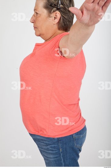 Upper Body Woman Casual Shirt T shirt Average Wrinkles Studio photo references