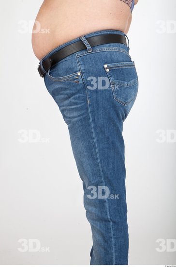 Thigh Woman Casual Jeans Average Wrinkles Studio photo references