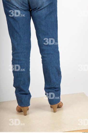 Calf Woman Casual Jeans Average Wrinkles Studio photo references