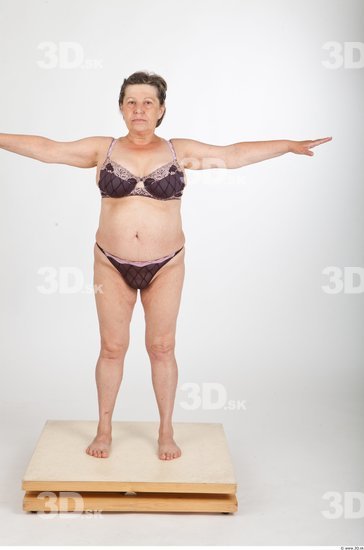 Whole Body Woman T poses Underwear Average Wrinkles Studio photo references