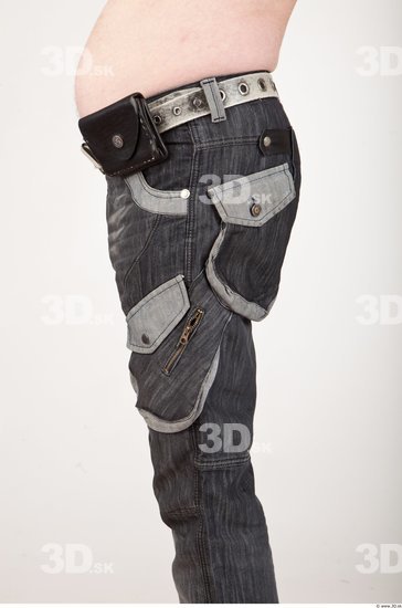 Thigh Man Casual Jeans Average Wrinkles Studio photo references