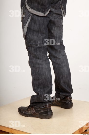 Calf Man Casual Jeans Average Wrinkles Studio photo references