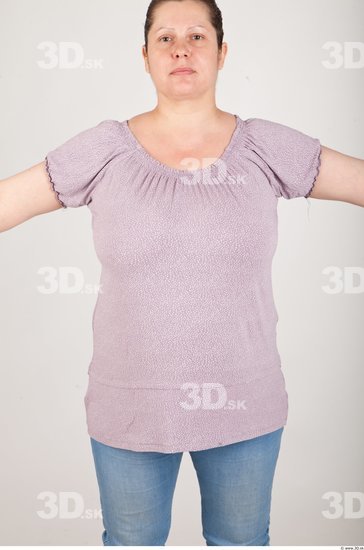 Upper Body Woman Casual Shirt T shirt Chubby Studio photo references