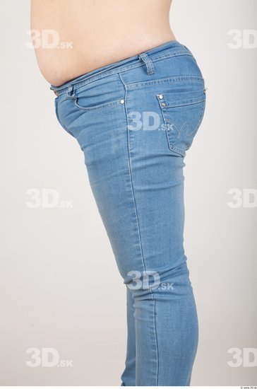 Thigh Woman Casual Jeans Chubby Studio photo references