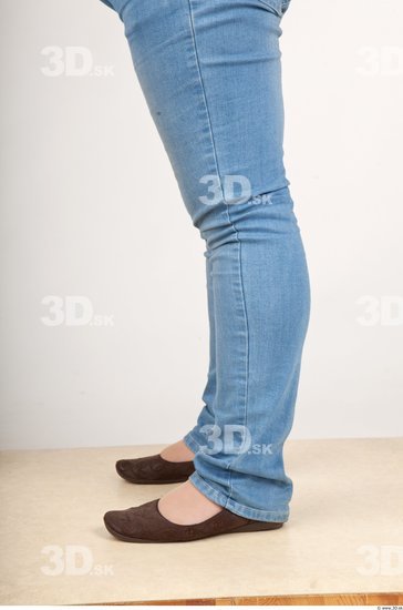 Calf Woman Casual Jeans Chubby Studio photo references